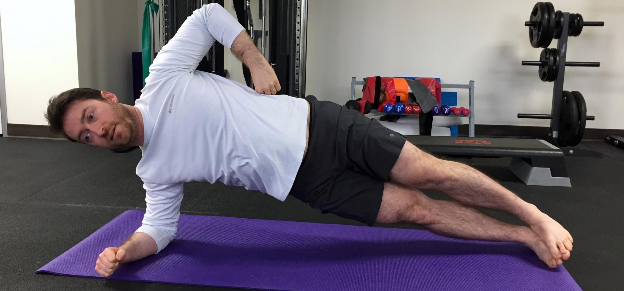 Holding a Plank, low back pain exercise